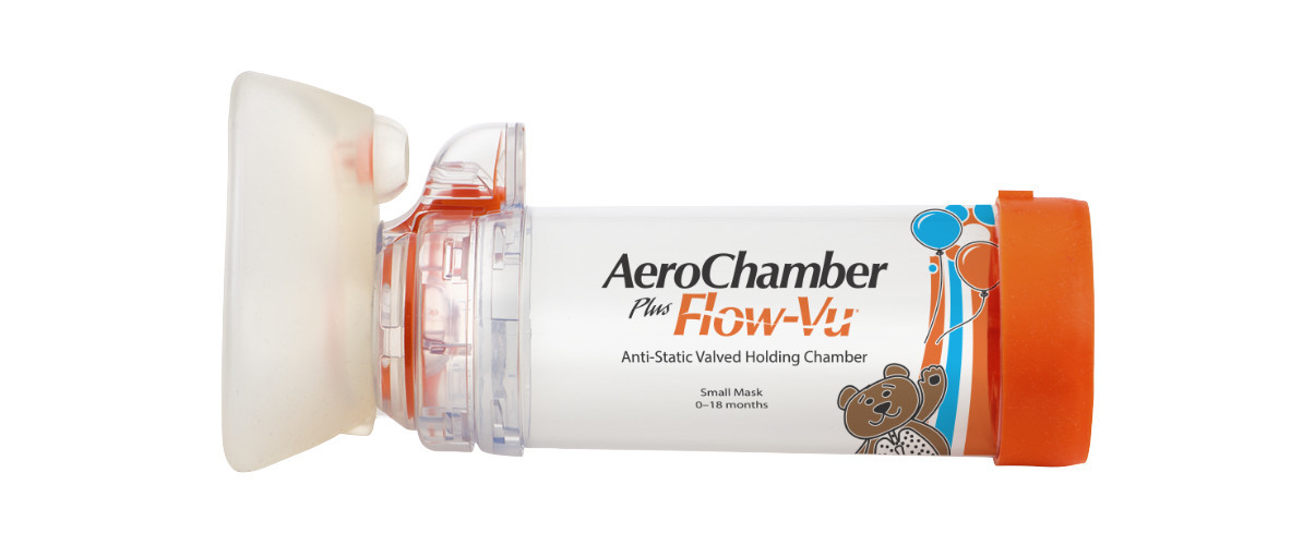 Produkt - AeroChamber Plus Flow-Vu z maską dla niemowląt (Pomarańczowy)