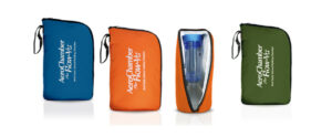 AeroChamber Plus Flow-Vu Bag Produktabbildung in drei Farben