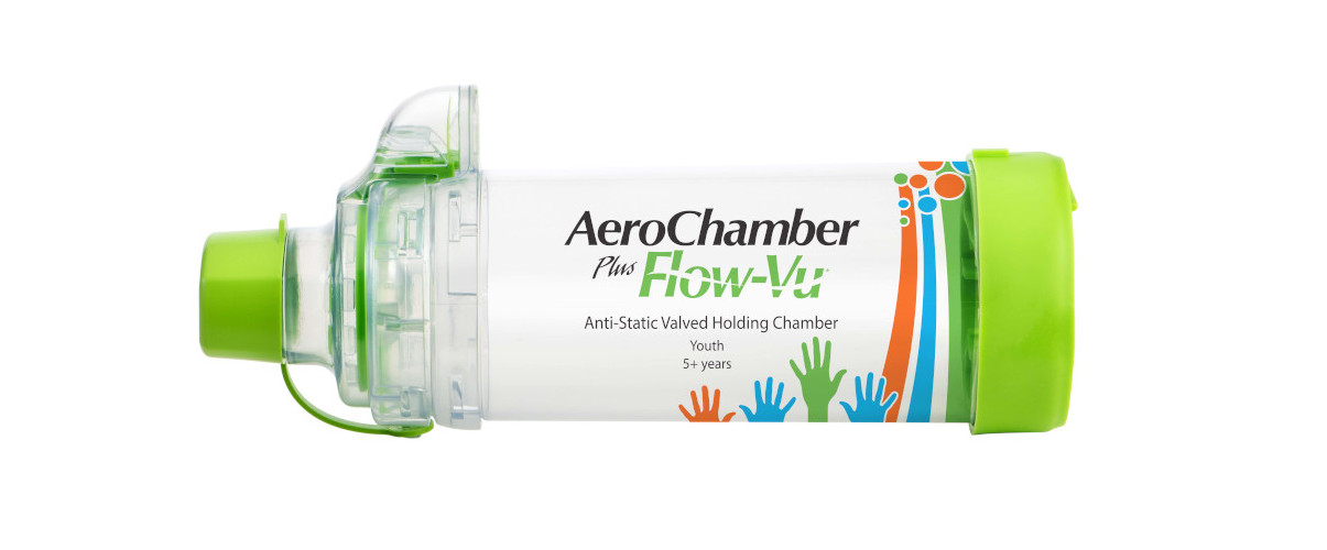 Produkt - AeroChamber Plus Flow-Vu z ustnikiem - KIDZ - (Zielony)