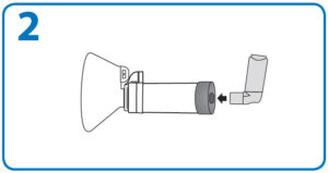 AeroChamber Anwendung mit Maske - Schritt 2
