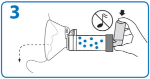 AeroChamber Anwendung mit Maske - Schritt 3