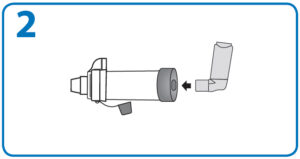 AeroChamber Anwendung mit Mundstück - Schritt 2