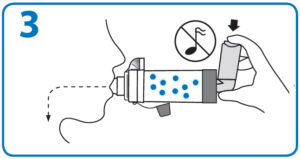 AeroChamber Anwendung mit Mundstück - Schritt 3