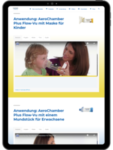 AeroChamber PLUS Flow-Fu Videos am Tablet
